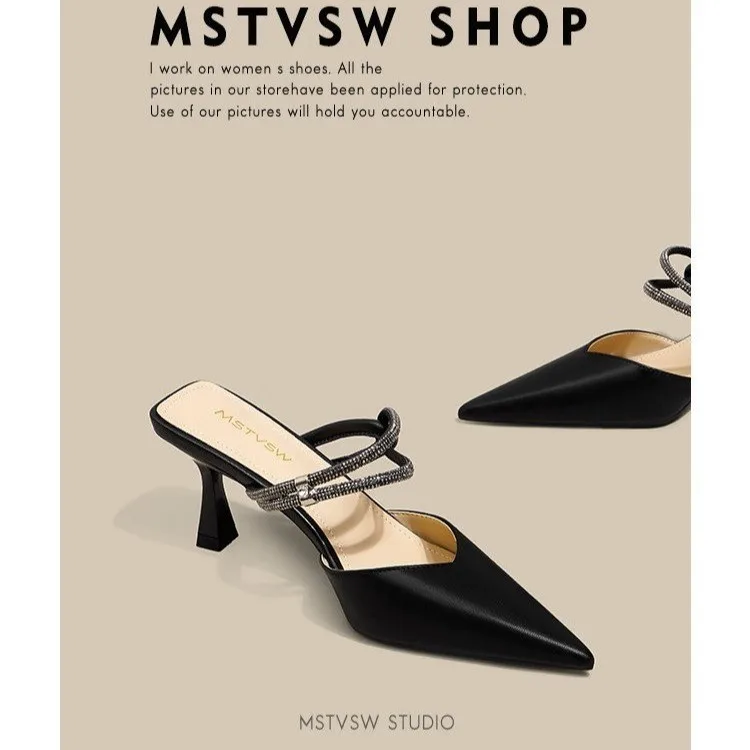 2026 Summer Relaxation Woman Designer Pointed Toe Women Slipper Fashion Women Slipper Sexy Stiletto Lady Party Shoes 897