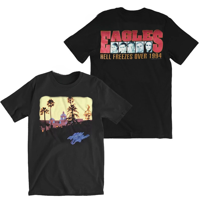 1994 Eagles Hotel California Hotel Commemorative Edition Casual T-Shirt Luxury Band Brand for Men and Women Top 2026 New