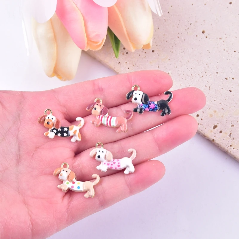 10pcs Fashion Cartoon Metal Dog Charms Pendant for Women Jewelry Making