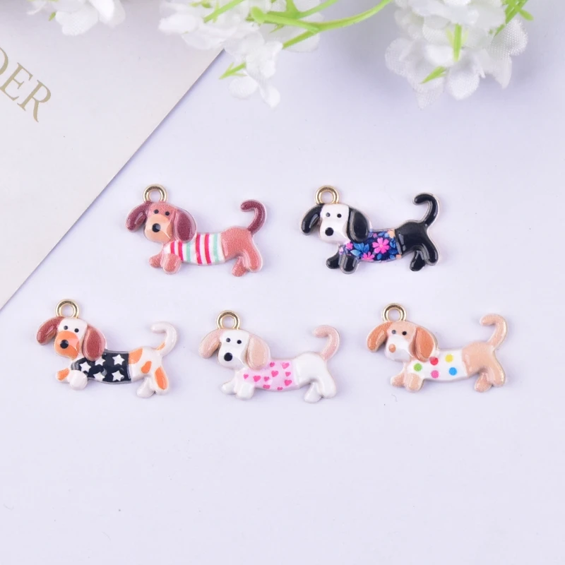 10pcs Fashion Cartoon Metal Dog Charms Pendant for Women Jewelry Making