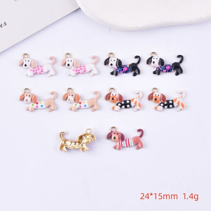 10pcs Fashion Cartoon Metal Dog Charms Pendant for Women Jewelry Making