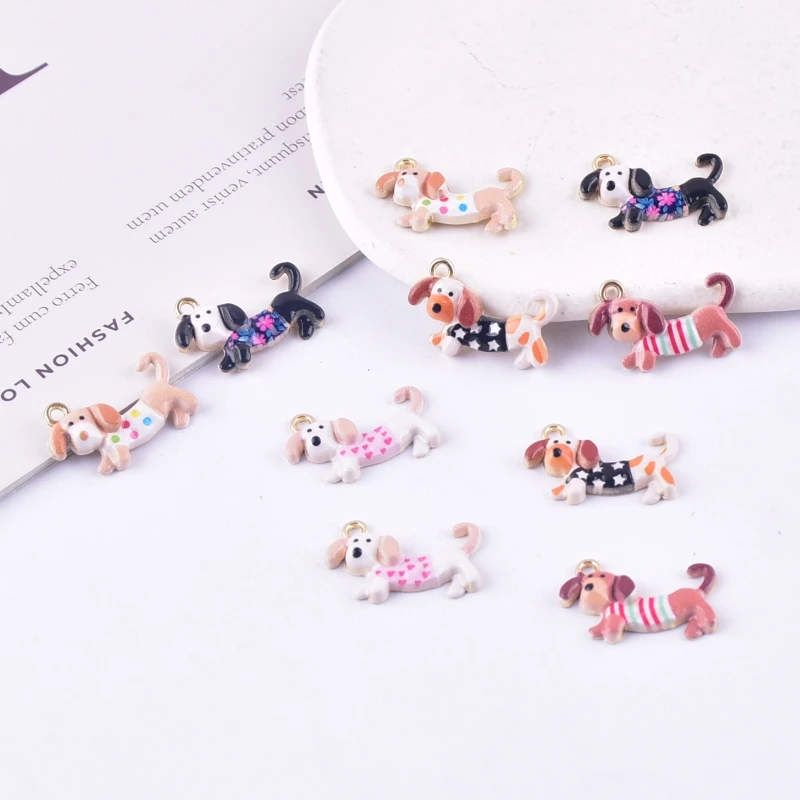 10pcs Fashion Cartoon Metal Dog Charms Pendant for Women Jewelry Making