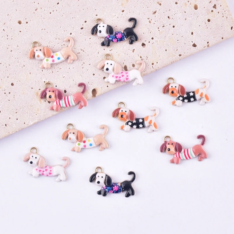 10pcs Fashion Cartoon Metal Dog Charms Pendant for Women Jewelry Making
