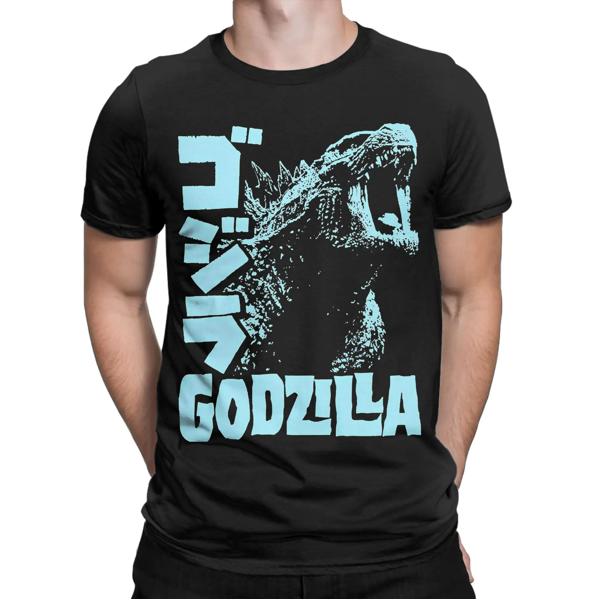 Godzillaed T-Shirt for Men Vintage 100% Cotton Tees Crew Neck Short Sleeve T Shirts Gift Idea Clothing