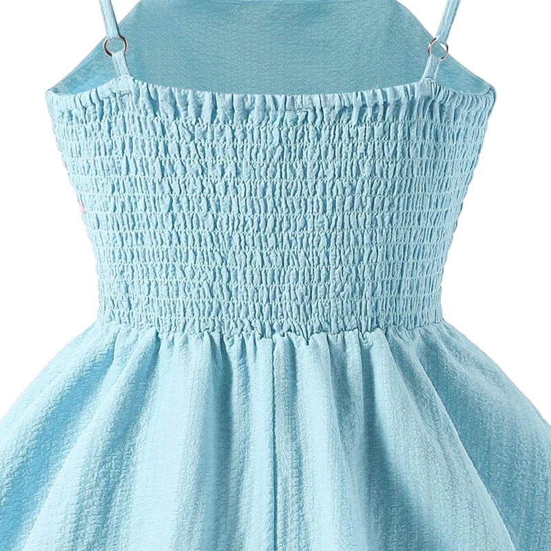 7-12 Years Teen Girls Dress Solid Color Sling Tiered Sleeveless Princess Dress For Kids Children Birthday Present Clothes