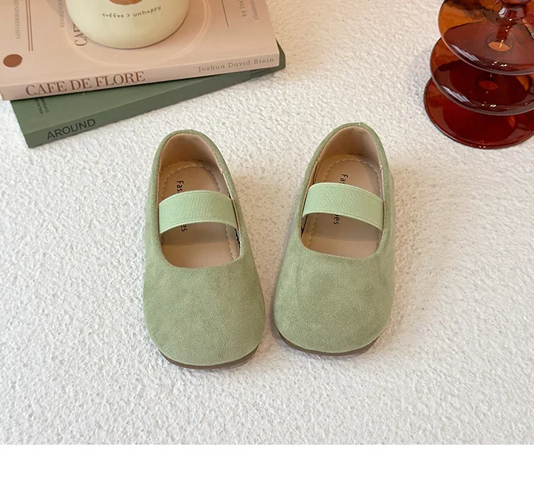 Girls Dance Performance Shoes Slip-on Kids Soild Candy Color Ins Trendy 2026 New Girls Flat Shoes Soft Sole Round Toes 23-30