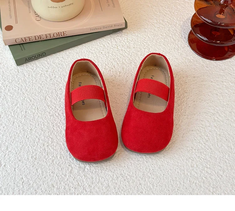Girls Dance Performance Shoes Slip-on Kids Soild Candy Color Ins Trendy 2026 New Girls Flat Shoes Soft Sole Round Toes 23-30