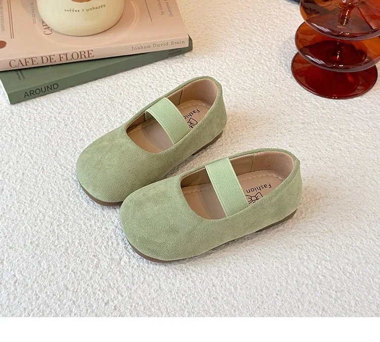 Girls Dance Performance Shoes Slip-on Kids Soild Candy Color Ins Trendy 2026 New Girls Flat Shoes Soft Sole Round Toes 23-30