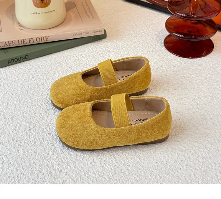 Girls Dance Performance Shoes Slip-on Kids Soild Candy Color Ins Trendy 2026 New Girls Flat Shoes Soft Sole Round Toes 23-30