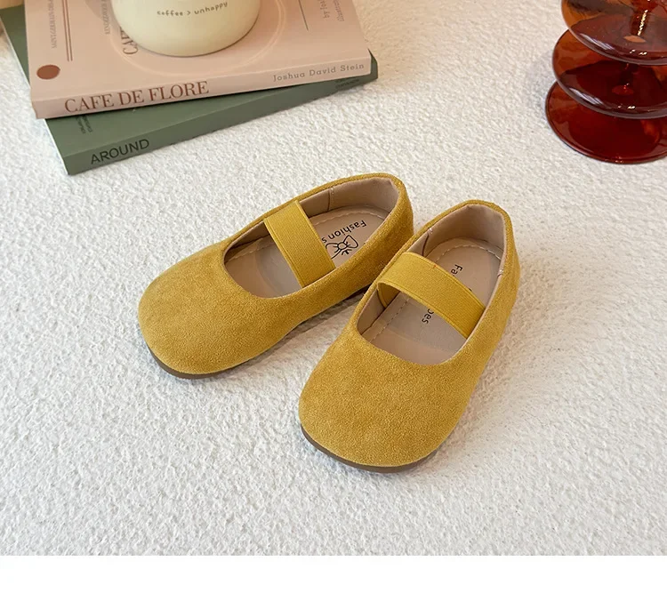 Girls Dance Performance Shoes Slip-on Kids Soild Candy Color Ins Trendy 2026 New Girls Flat Shoes Soft Sole Round Toes 23-30