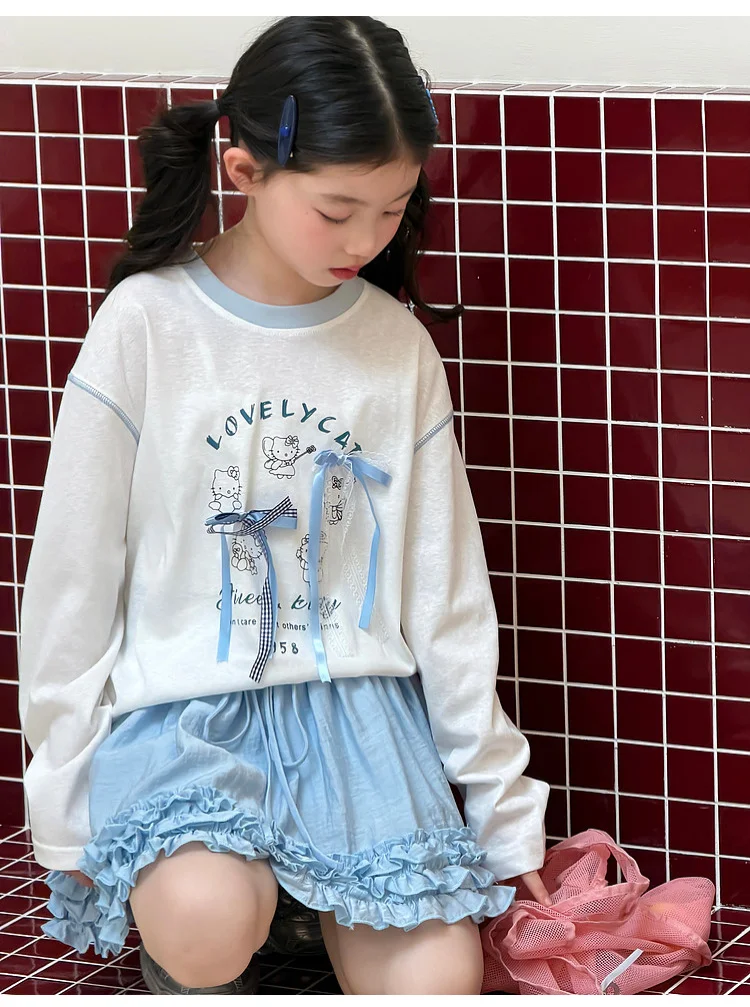 Girls' base shirt spring clothes, girls' big children's western-style Korean long sleeved T-shirt children's spring and autumn