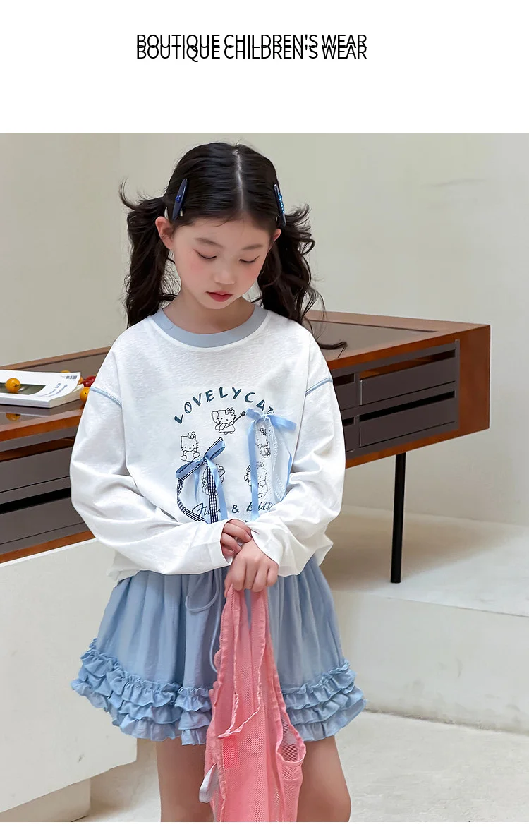 Girls' base shirt spring clothes, girls' big children's western-style Korean long sleeved T-shirt children's spring and autumn