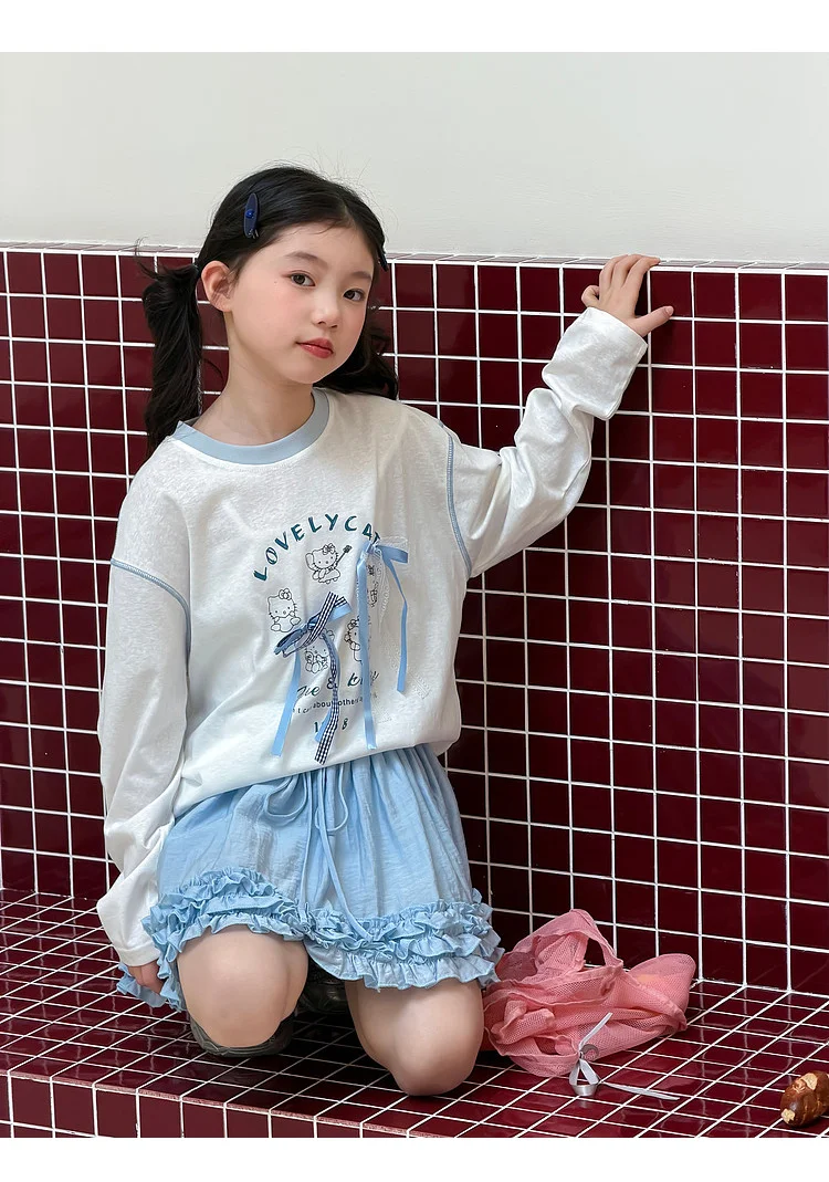 Girls' base shirt spring clothes, girls' big children's western-style Korean long sleeved T-shirt children's spring and autumn