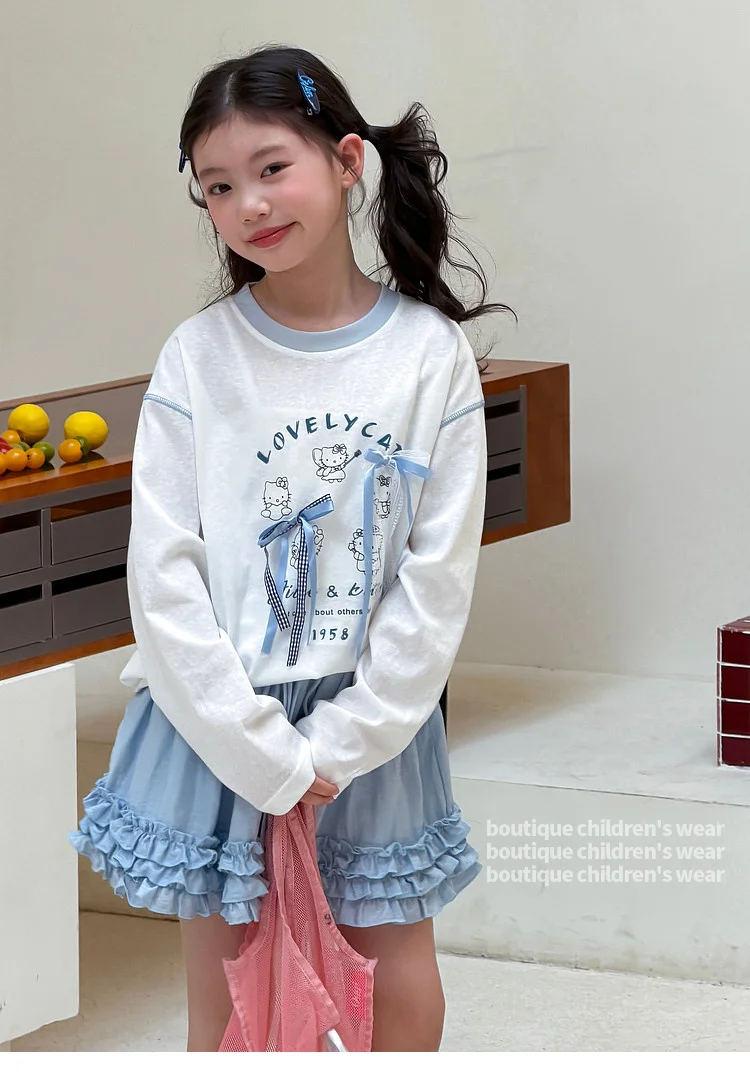 Girls' base shirt spring clothes, girls' big children's western-style Korean long sleeved T-shirt children's spring and autumn