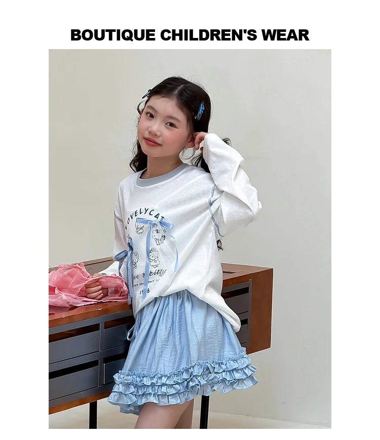 Girls' base shirt spring clothes, girls' big children's western-style Korean long sleeved T-shirt children's spring and autumn