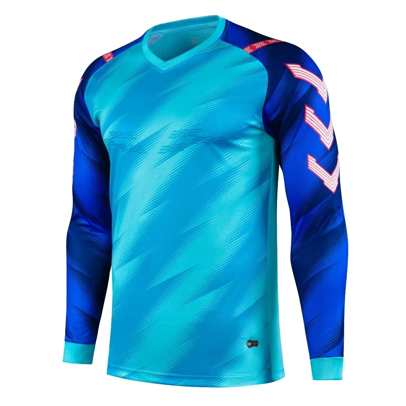 Men's Kids Boys Elbow Protective Forms Football Jersey Shirts with Sponge Protector for Soccer Training Goal Keeper Clothing