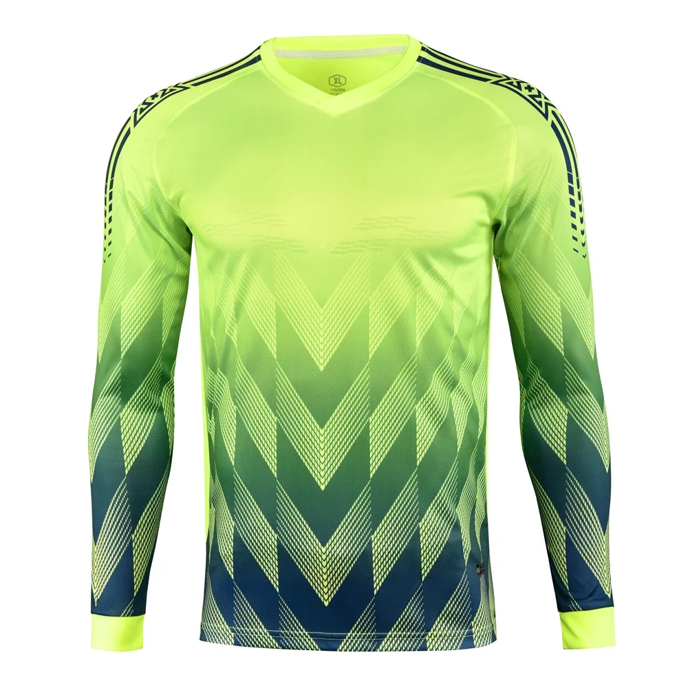 Men's Kids Boys Elbow Protective Forms Football Jersey Shirts with Sponge Protector for Soccer Training Goal Keeper Clothing