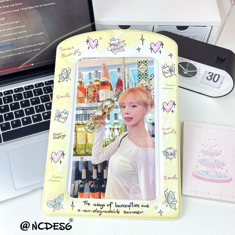 Trendy A4 Photocard Holder PVC Korean Idol Photos Protective Cover Colorful Giant Protectors for Postcards Girl's Gift