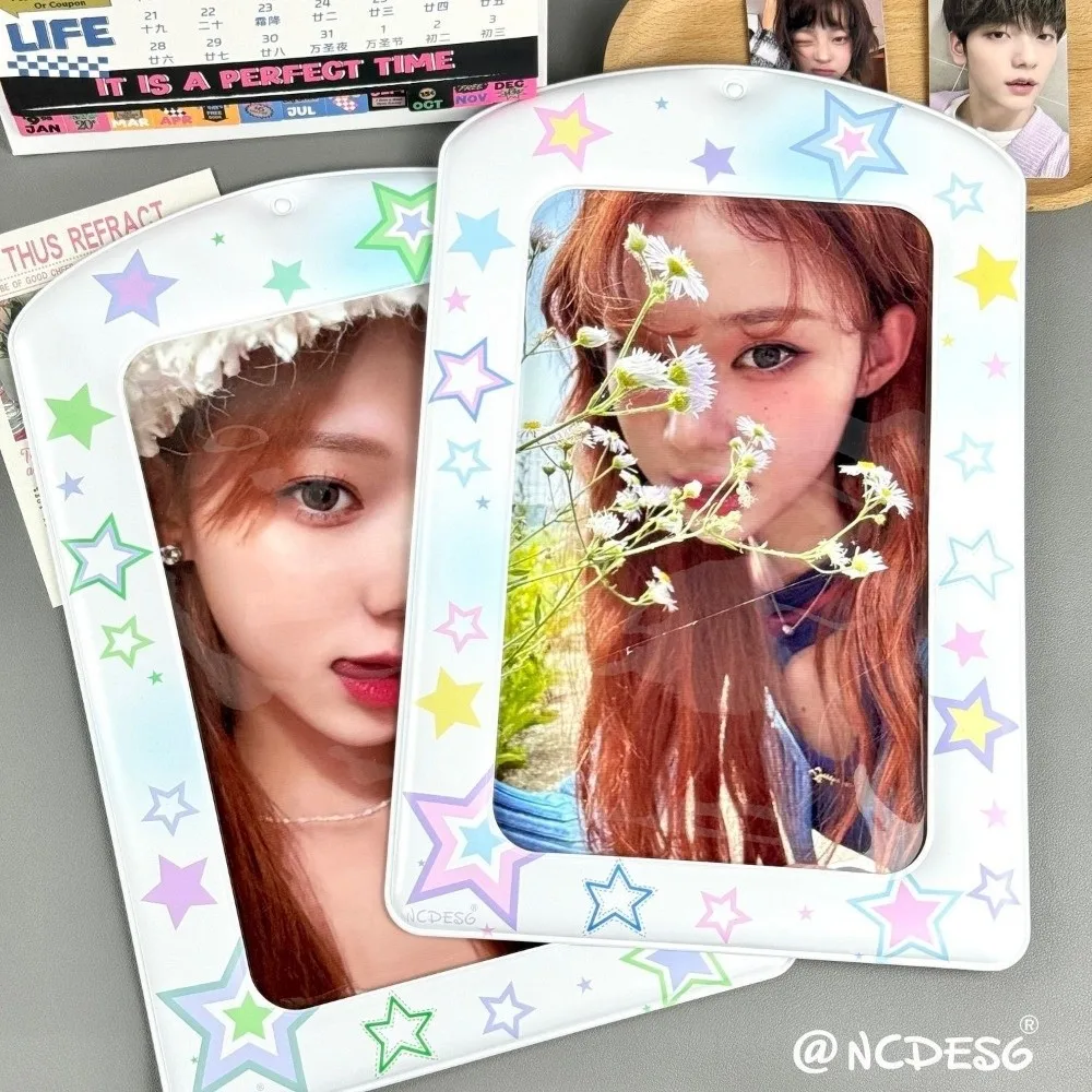 Trendy A4 Photocard Holder PVC Korean Idol Photos Protective Cover Colorful Giant Protectors for Postcards Girl's Gift