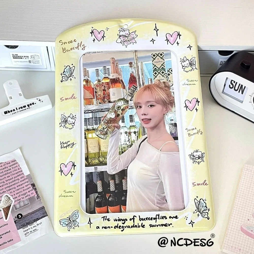 Trendy A4 Photocard Holder PVC Korean Idol Photos Protective Cover Colorful Giant Protectors for Postcards Girl's Gift