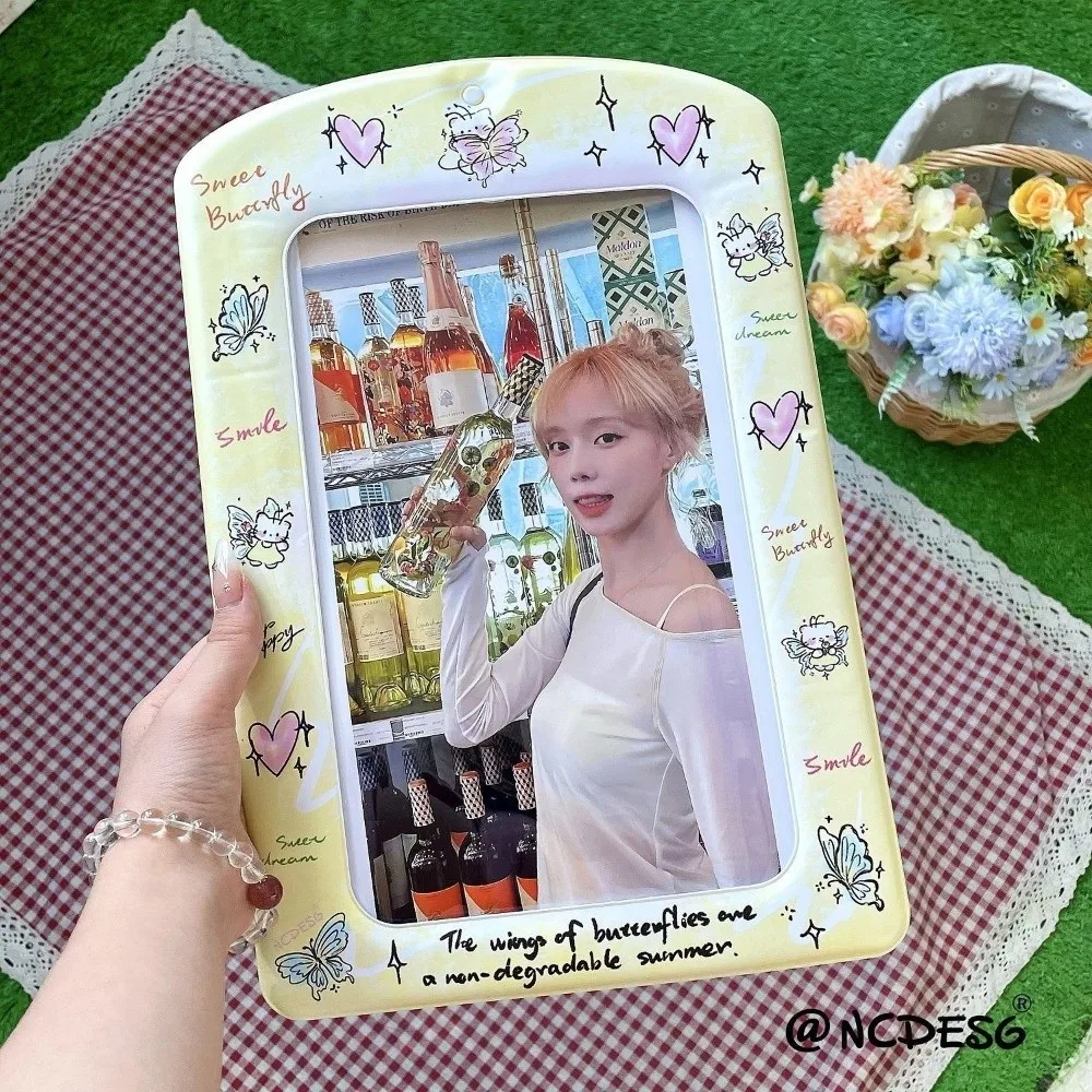 Trendy A4 Photocard Holder PVC Korean Idol Photos Protective Cover Colorful Giant Protectors for Postcards Girl's Gift