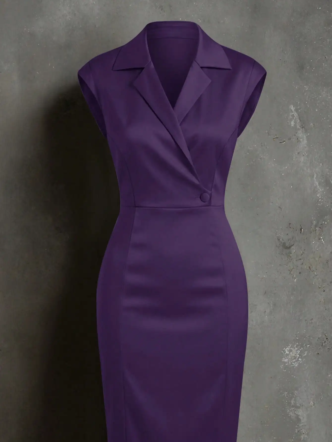 Solid Satin Sleeveless Slim Fit Dress Women Slit Midi Dresses Elegant Casual Dresses Turndown Collar With Button Woman Clothing