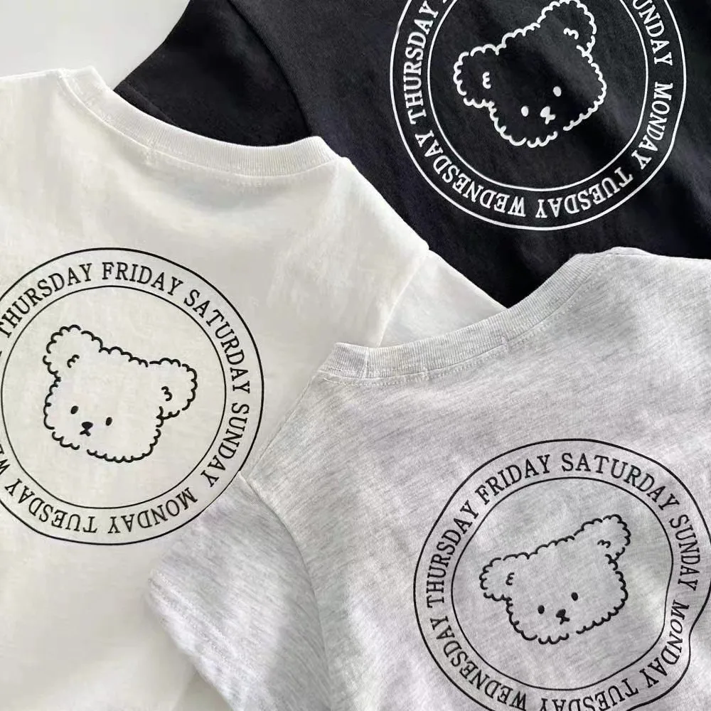 HY23087 Summer Cartoon Bear Onesie Thin Triangle Baby Bodysuit Newborn Short Sleeve Crawling Suit Baby Clothes Toddler Outfit