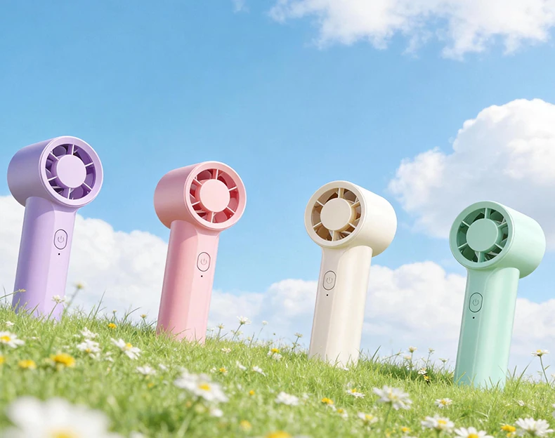Kinscoter New Mini Handheld Fan 1200mAh Quiet High Speed Portable Rechargeable Fan 3 Speed Outdoor Travel Portable Pocket Fan