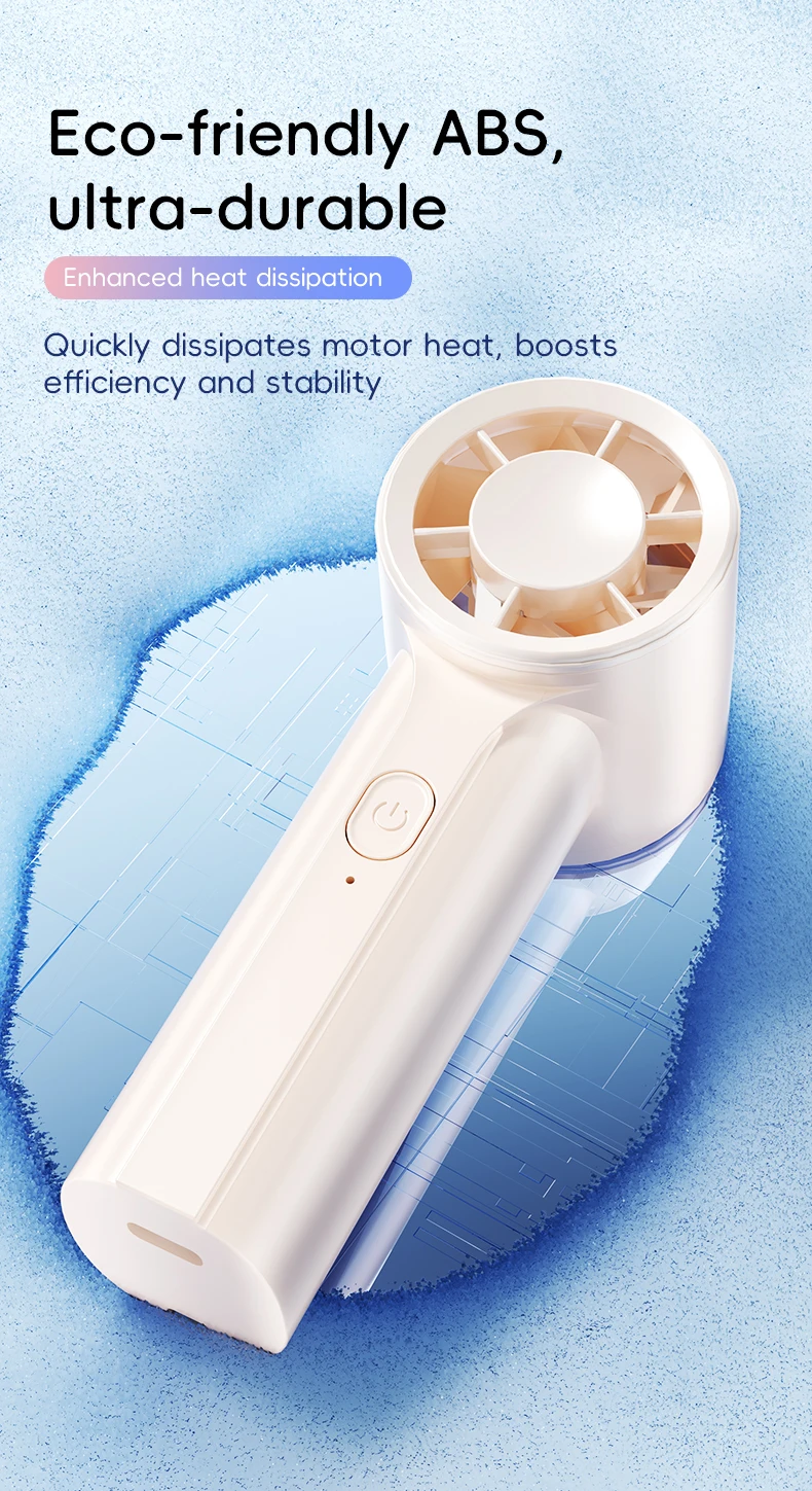 Kinscoter New Mini Handheld Fan 1200mAh Quiet High Speed Portable Rechargeable Fan 3 Speed Outdoor Travel Portable Pocket Fan