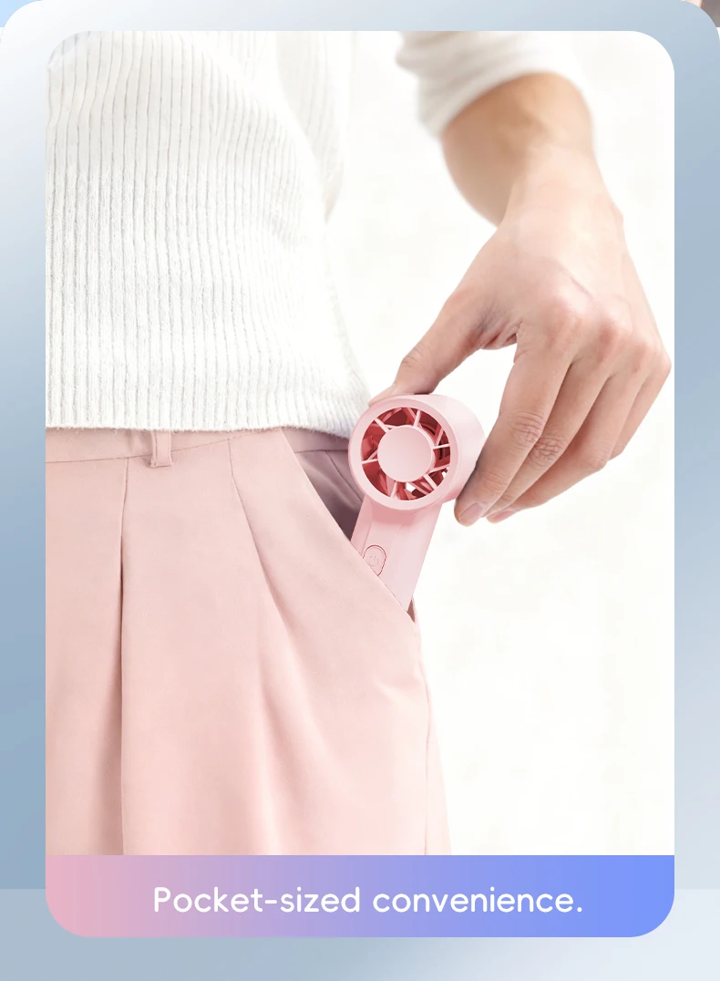Kinscoter New Mini Handheld Fan 1200mAh Quiet High Speed Portable Rechargeable Fan 3 Speed Outdoor Travel Portable Pocket Fan