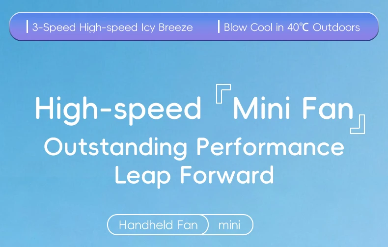Kinscoter New Mini Handheld Fan 1200mAh Quiet High Speed Portable Rechargeable Fan 3 Speed Outdoor Travel Portable Pocket Fan