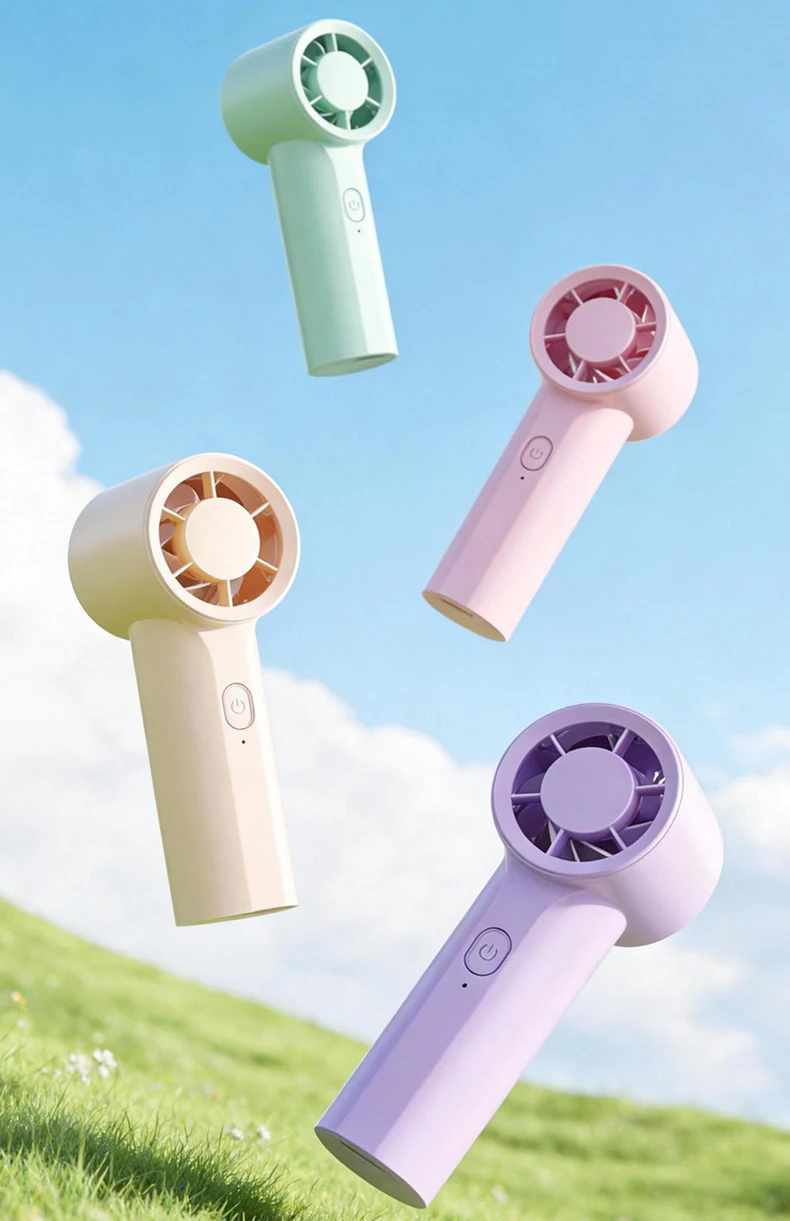 Kinscoter New Mini Handheld Fan 1200mAh Quiet High Speed Portable Rechargeable Fan 3 Speed Outdoor Travel Portable Pocket Fan