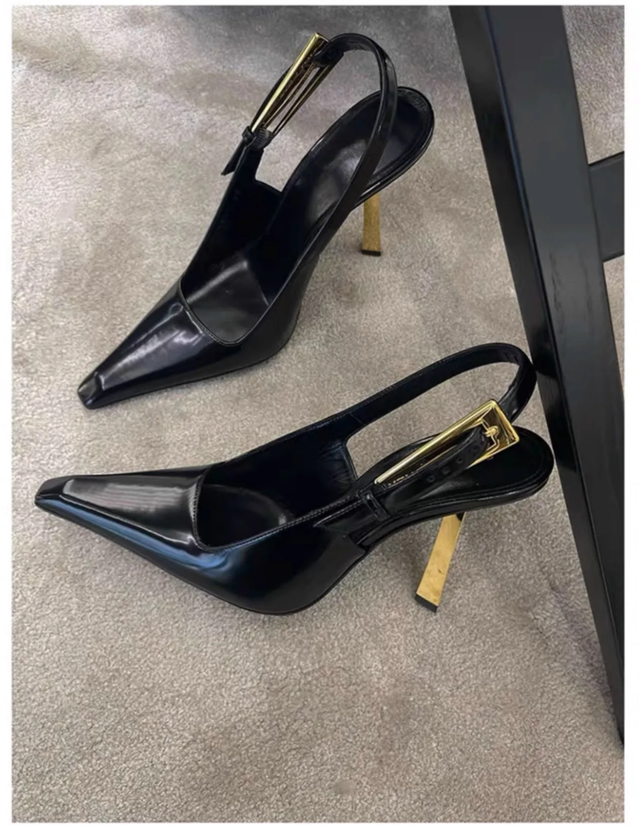 Sexy ultra-high heels pointed sandals elegant summer patent leather suspender high heels trendy dress banquet women's shoes