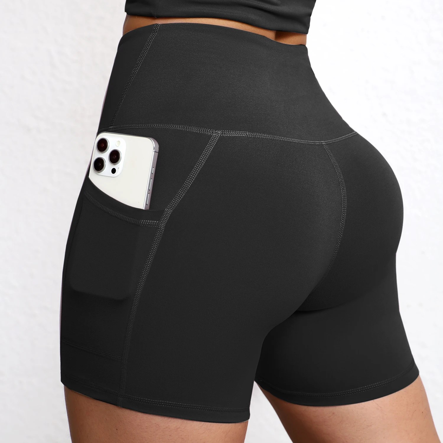 1/3pcs Women Fitness Sexy Short With Pocketed Yoga Legging Shorts Hip LiftTight Sports Shorts Quick Drying Cycling Workout Gym