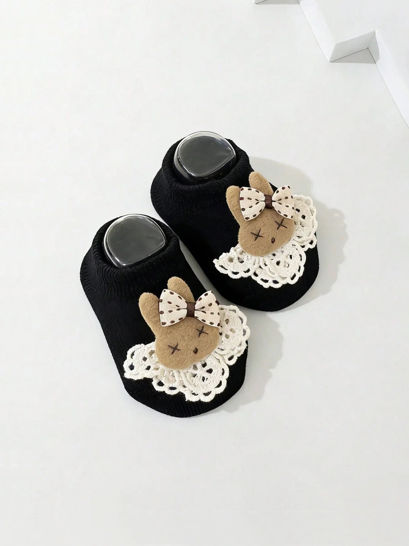 3/5 Pairs of Child Cute Little Rabbit Decorative Plain-Color Boat Socks, Ankle Socks Are Suitable for 0-24m Babies for Daily Wear