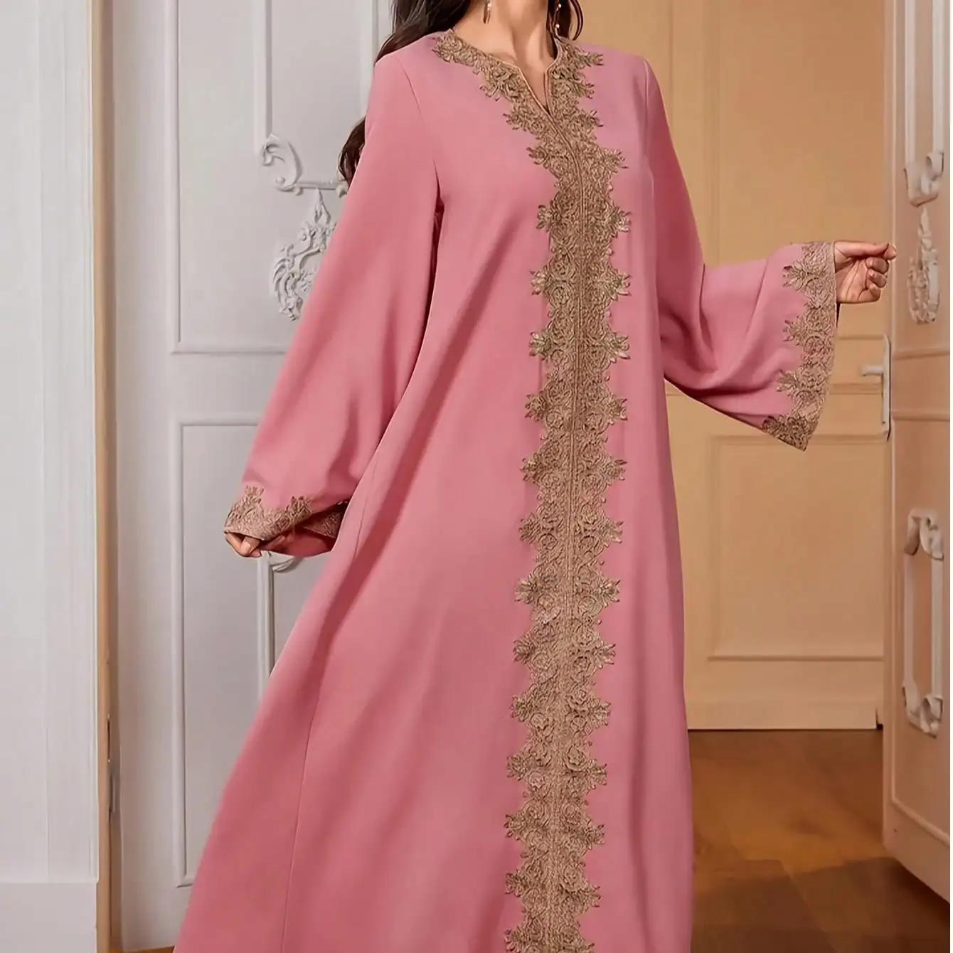 2026 casual and elegant style - lace solid color loose long sleeved dress and long skirt, suitable for daily travel