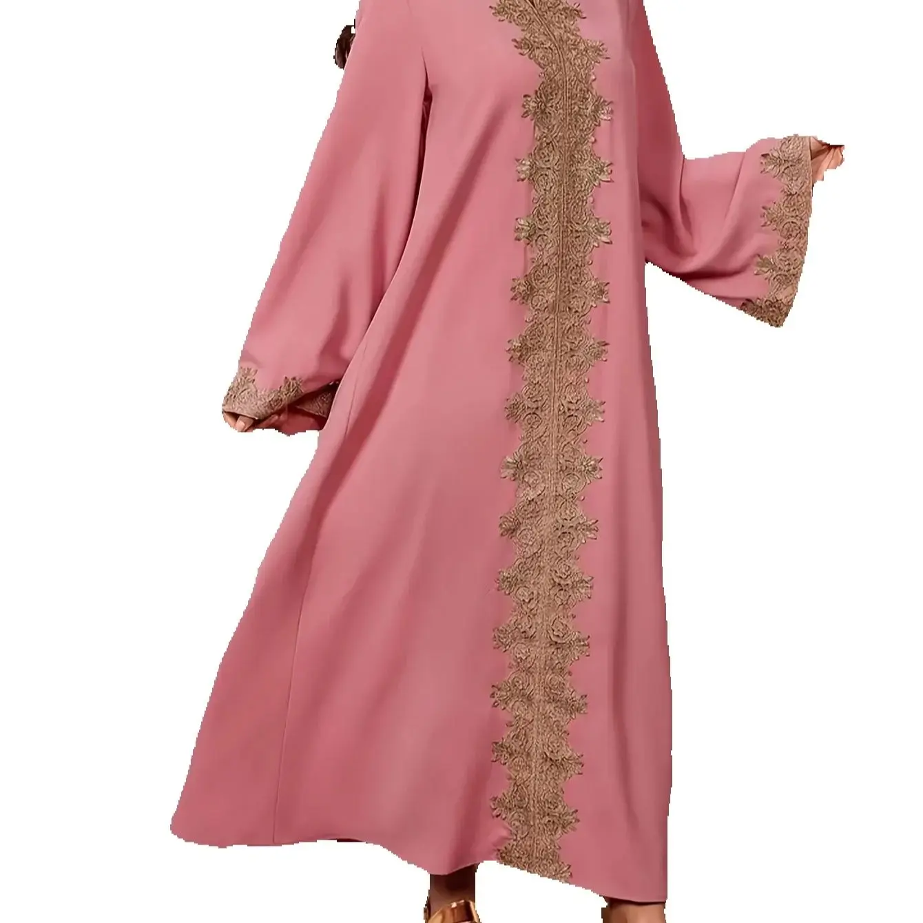 2026 casual and elegant style - lace solid color loose long sleeved dress and long skirt, suitable for daily travel