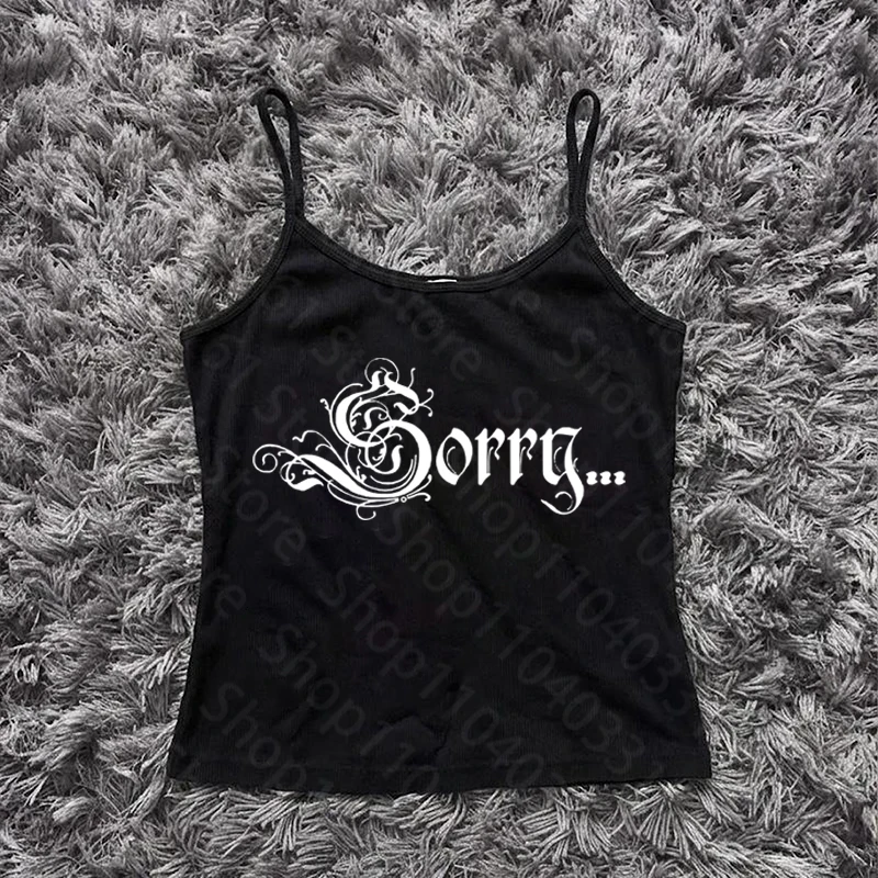 Grunge Vintage Clothes Women Aesthetic Summer Harajuku 2000s Crop top Streetwear Women's Tanks & Camis Emo Cropped Y2K Baby