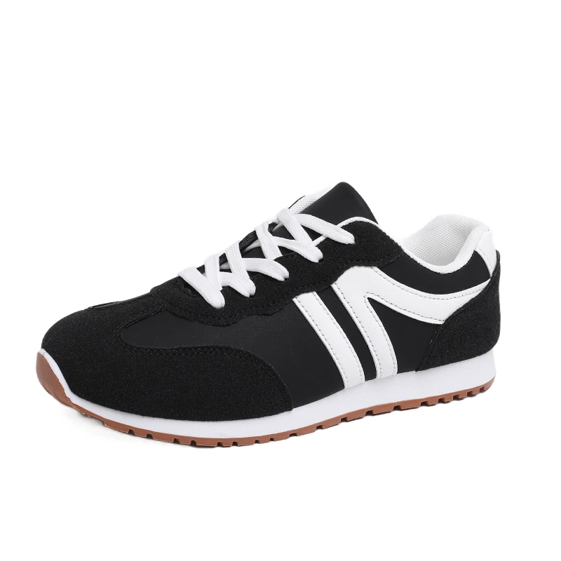 Women's Lightweight Casual Sneakers Fashion Non Slip Lace Up Sports Shoes for Women Striped Pattern Comfortable Walking Shoes