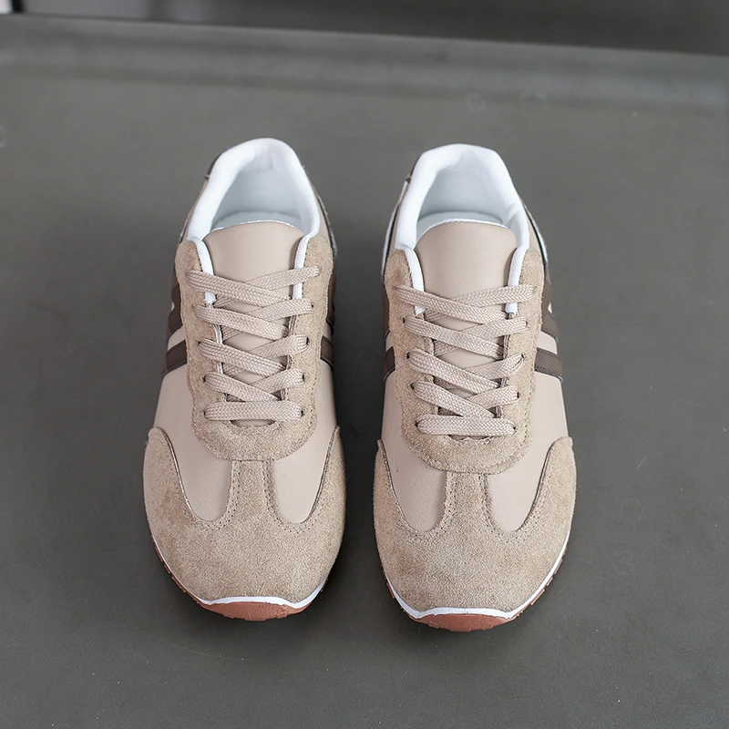 Women's Lightweight Casual Sneakers Fashion Non Slip Lace Up Sports Shoes for Women Striped Pattern Comfortable Walking Shoes