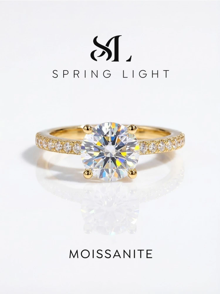 1-2ct Real Moissanite Diamond Gemstone Wedding Ring 925 Sterling Silver Engagement Rings for Women Gift Fine Jewelry