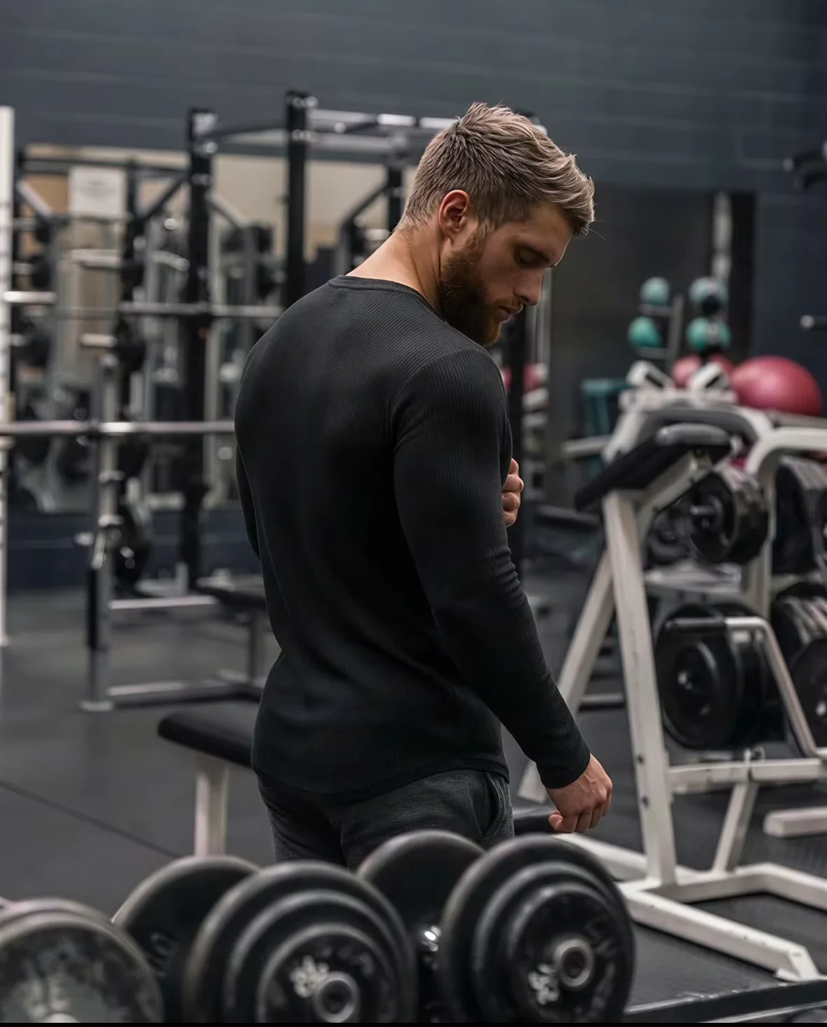 Men's Fashion Fitness Sports Long Sleeve T-Shirt Retro Outdoor Home V-Neck Spring Summer Gym Fitted Clothing