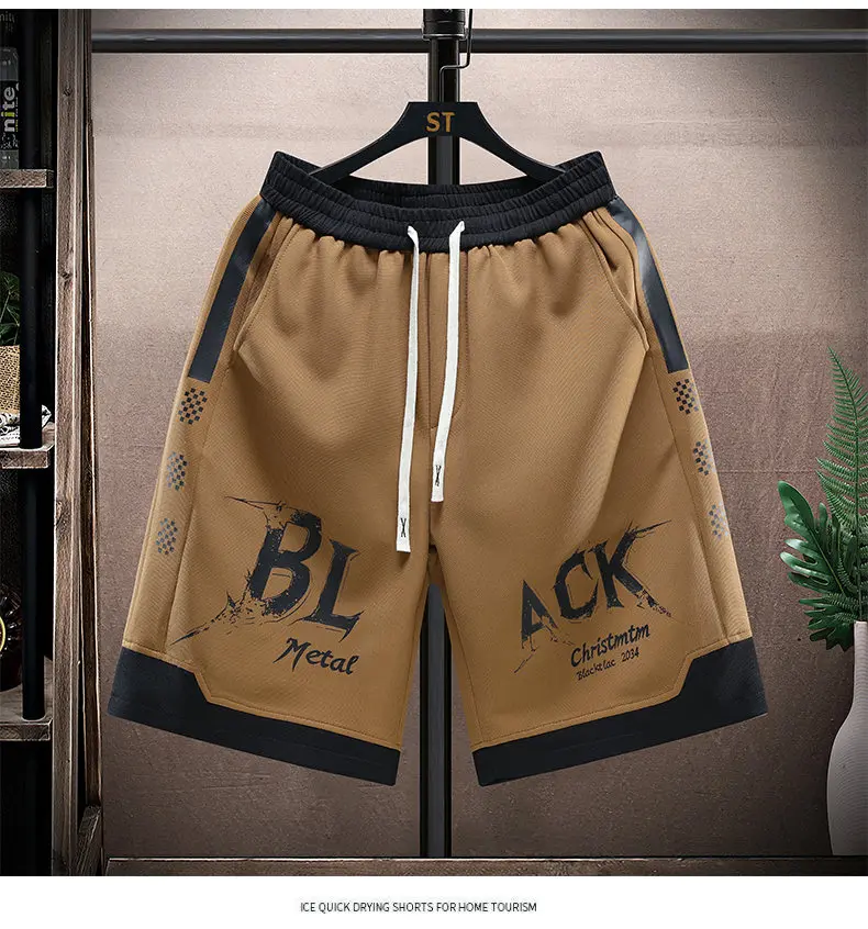Letter Print Summer Men's Shorts New Sports Fitness Running Cool Shorts Casual Outdoor Men's Beach Shorts