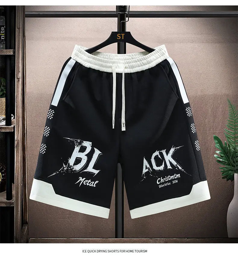 Letter Print Summer Men's Shorts New Sports Fitness Running Cool Shorts Casual Outdoor Men's Beach Shorts