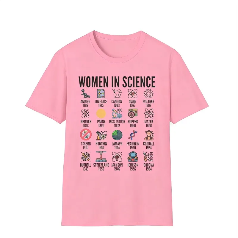 Inspirational Women in Science T-Shirt STEM Gift Science Advocate Tops STEM Learning Casual Cotton Tee Summer Cool Women Clothes