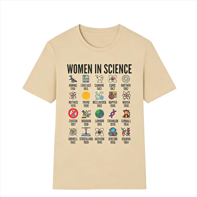 Inspirational Women in Science T-Shirt STEM Gift Science Advocate Tops STEM Learning Casual Cotton Tee Summer Cool Women Clothes
