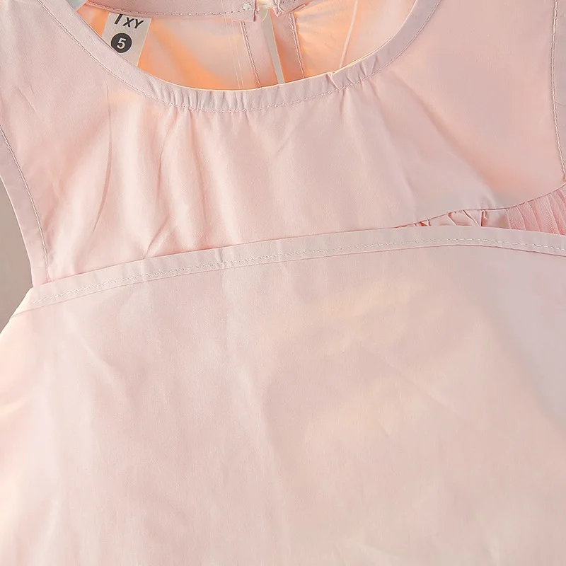 Girls' Dress Summer Blue New Style Fashionable Little Girl Princess Dress Summer Children's Dress Baby Vest Dress