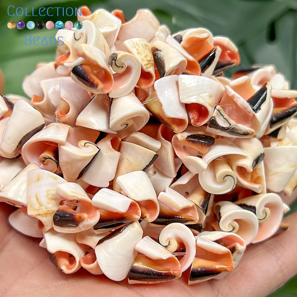 12mm Natural Red-mouthed Snail Shell Loose Bead For Jewelry Making DIY Bracelets Necklace Accessories 15inches