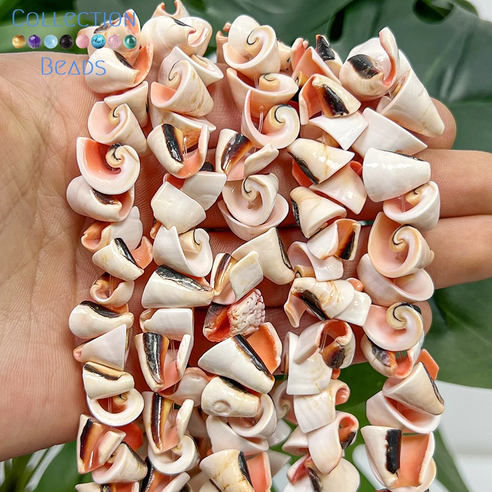 12mm Natural Red-mouthed Snail Shell Loose Bead For Jewelry Making DIY Bracelets Necklace Accessories 15inches