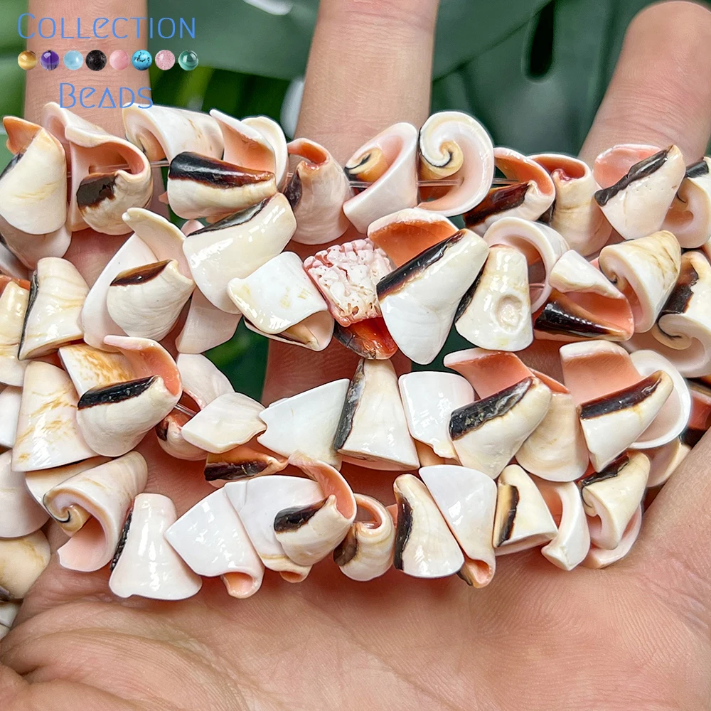 12mm Natural Red-mouthed Snail Shell Loose Bead For Jewelry Making DIY Bracelets Necklace Accessories 15inches